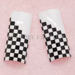 70st Airbrushed Franska Tippar - BLACK GRIDS ON WHITE