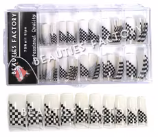 70st Airbrushed Franska Tippar - BLACK GRIDS ON WHITE