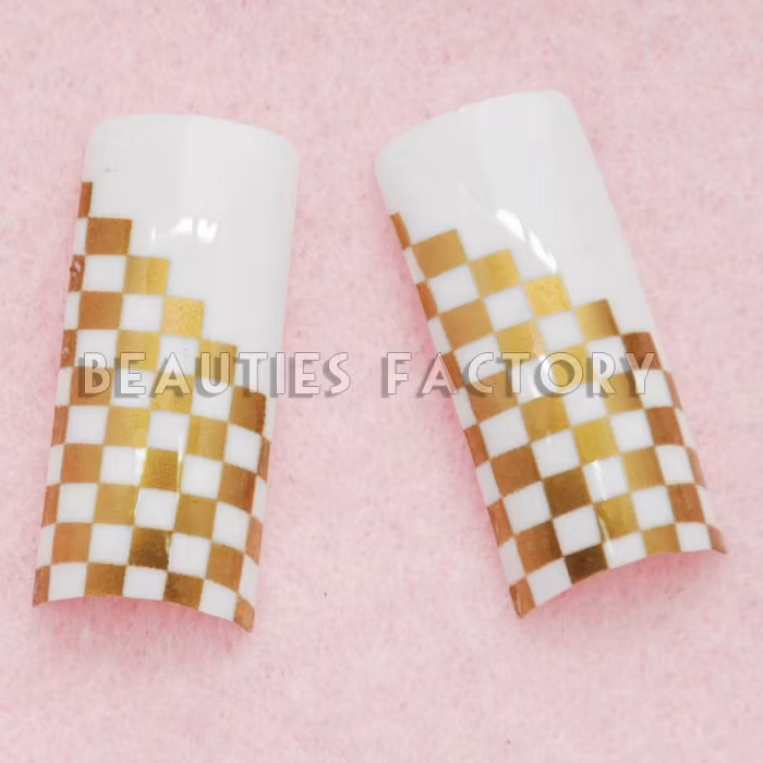 70st Airbrushed Franska Tippar - GOLD GRIDS ON WHITE