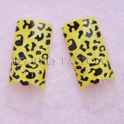 70st Airbrushed Halv Tippar - Yellow Leopard