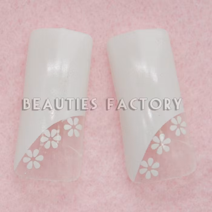 70st Airbrushed Halv Tippar - White Flowers