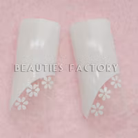 70st Airbrushed Halv Tippar - White Flowers