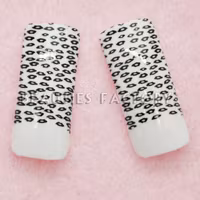 70st Airbrushed Halv Tippar - Black&White Small Leopard
