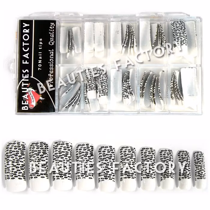 70st Airbrushed Halv Tippar - Black&White Small Leopard