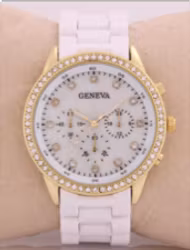Geneva Armbandsur i plast med Strass