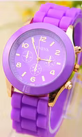 Silikon Geneva Quarts Klocka - Lila