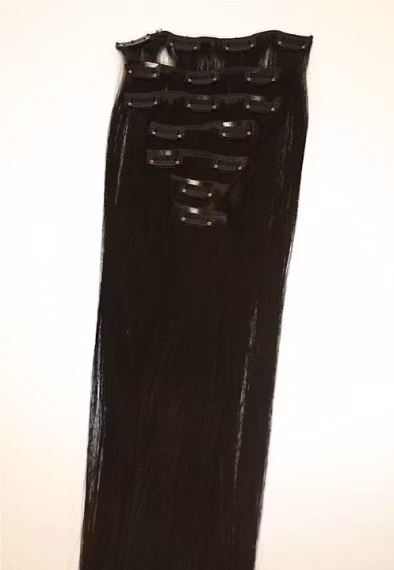 Clip On Äkta Remyhår - Svart 1 - 60 cm