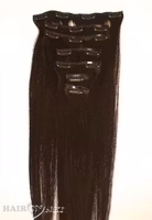 Clip On Äkta Remyhår - Brunsvart 1B - 50 cm