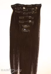 Clip On Äkta Remyhår - Brunsvart 1B - 50 cm