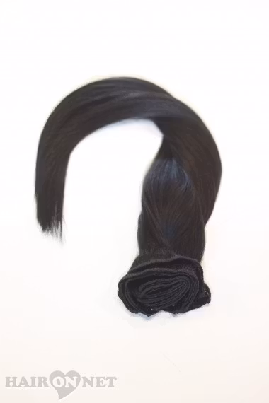 Clip On Äkta Remyhår - Brunsvart 1B - 50 cm