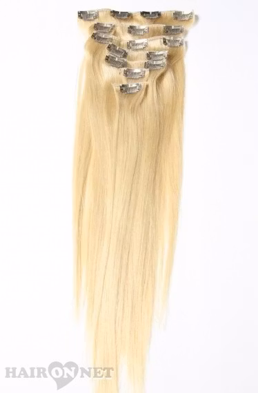 Clip On Äkta Remyhår - Blond 22 - 50 cm