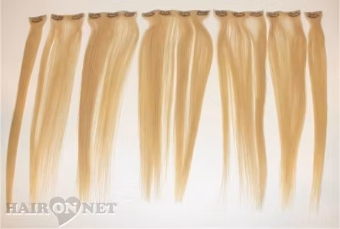 Clip On Äkta Remyhår - Ljusblond ask 60 - 50 cm