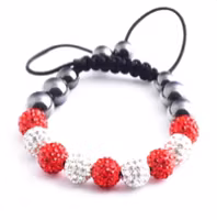 Shamballa Armband - Röd/Vit