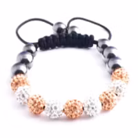 Shamballa Armband - Guld/Vit