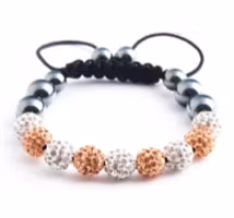 Shamballa Armband - Vit/Guld
