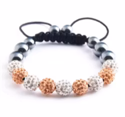 Shamballa Armband - Vit/Guld