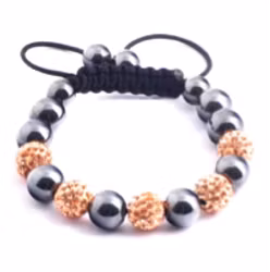 Shamballa Armband - Svart/Guld