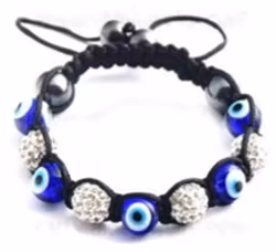 Armband shamballa - Blå/Vit