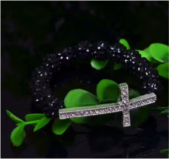 Shamballa Kors Armband - Svart