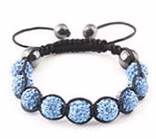 Shamballa Armband - Ljusblå