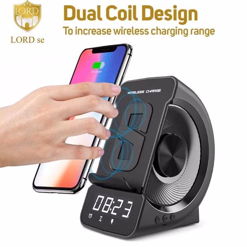 WD-200 Bluetooth Speaker Wireless Charger Digital Alarm Clock Radio