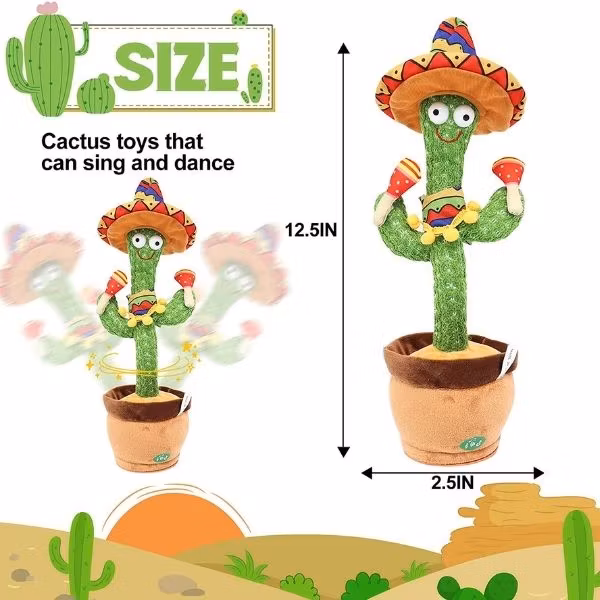 Dancing and Singing Cactus - Rechargeable
