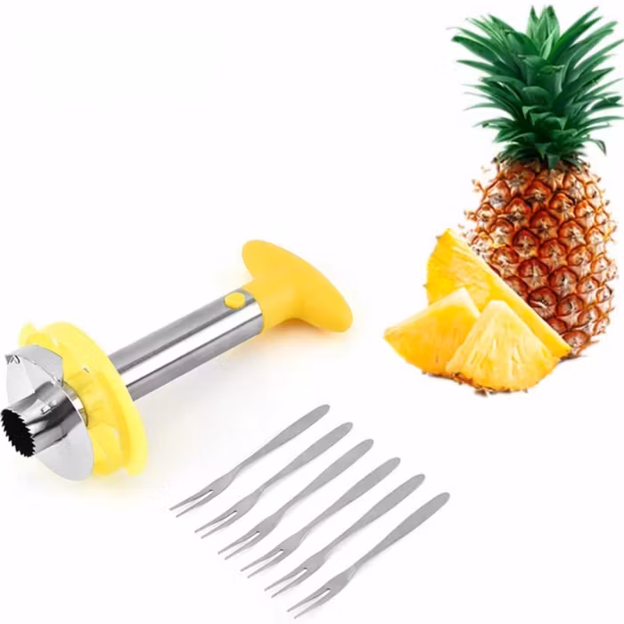 Pineapple Core Cutter with Peeler in Stainless Steel