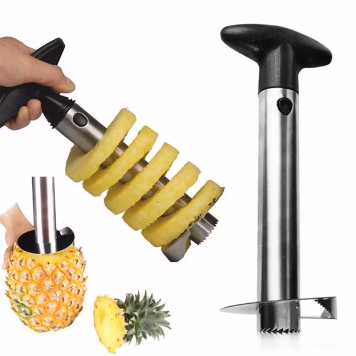 Pineapple Core Cutter with Peeler in Stainless Steel