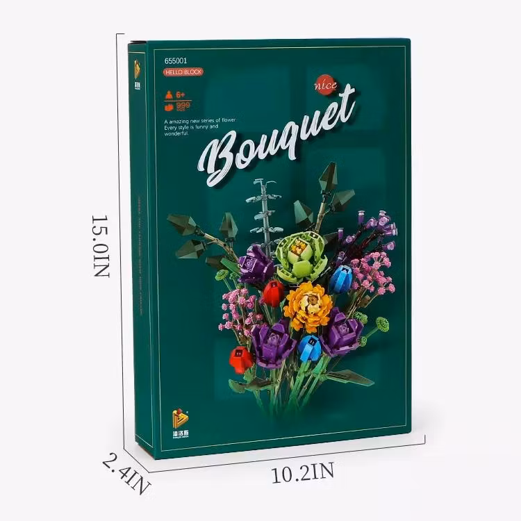 Blommor bukett byggstenar Kit - Leksak Byggkloss 999 st.