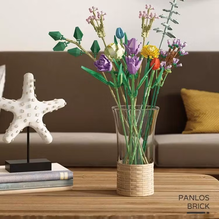 Blommor bukett byggstenar Kit - Leksak Byggkloss 999 st.