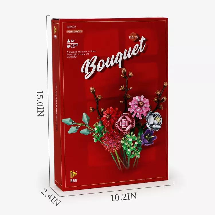 Blommor bukett växter byggstenar Kit 1237 st