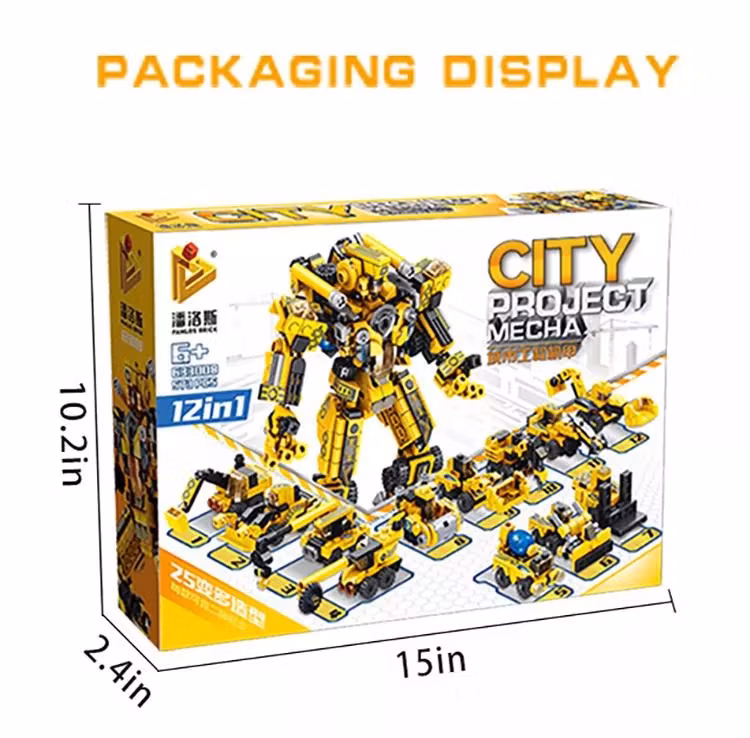 Engineering Transformation Car Deformation Robot 576 pcs Building Blocks Set