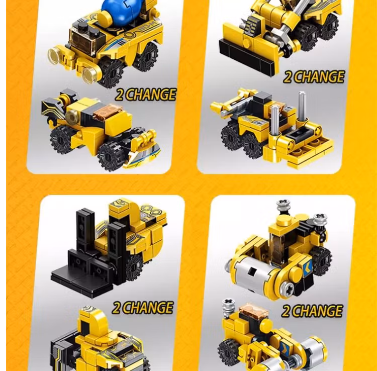 Engineering Transformation Car Deformation Robot 576 pcs Building Blocks Set