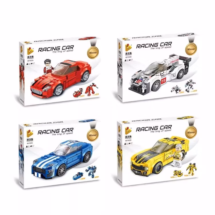 Racing Car 3 Shapes Bricks Toy Building Blocks Children Educational Toys
