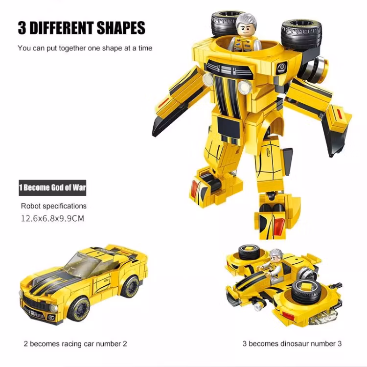 Racing Car 3 Shapes Bricks Toy Building Blocks Children Educational Toys