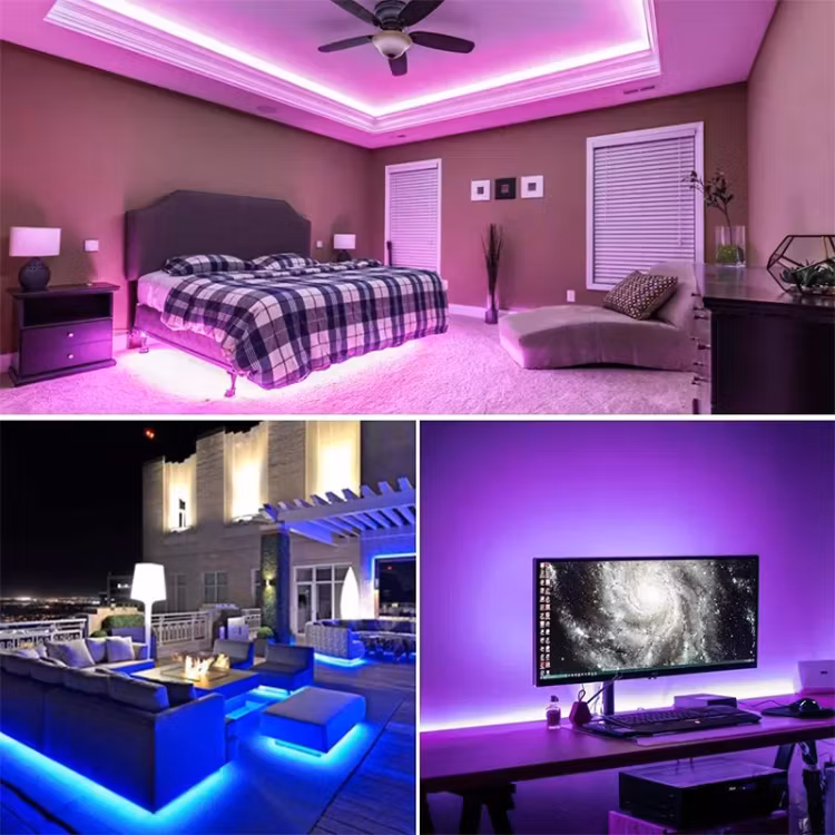 Waterproof 5050 LED Color Changing Flexible RGB LED Strip Light with 44 Button Remote Control