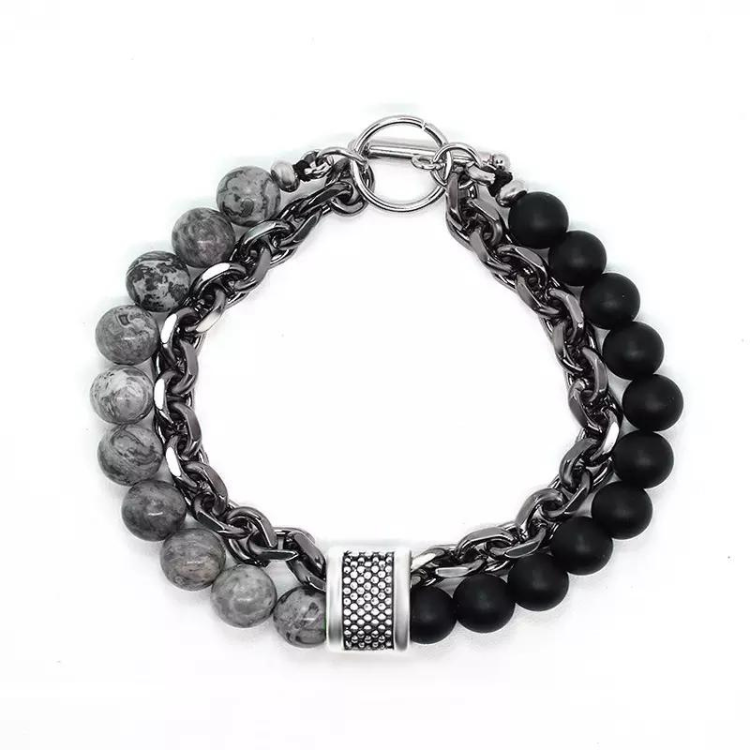 Armband Natural Frosted Beads Stone Tiger Eye -Yoga Natursten