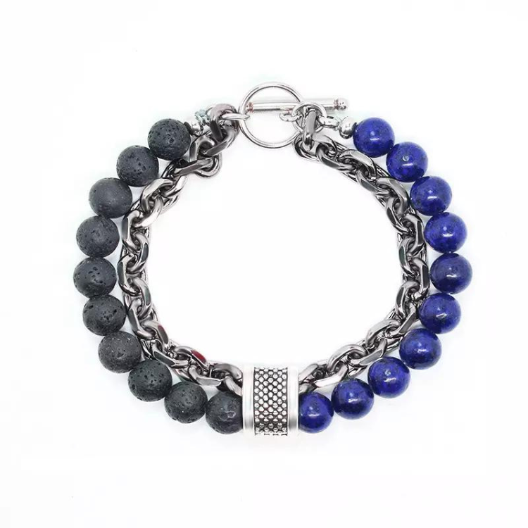 Armband Natural Frosted Beads Stone Tiger Eye -Yoga Natursten