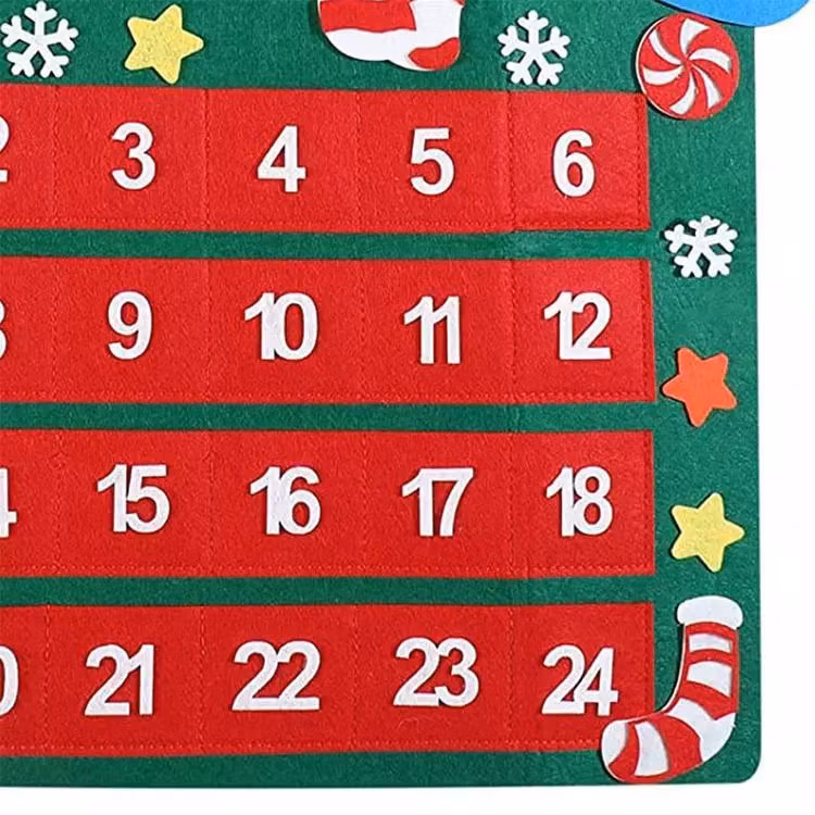 Diy Juldekorationer filt adventskalender med fickor