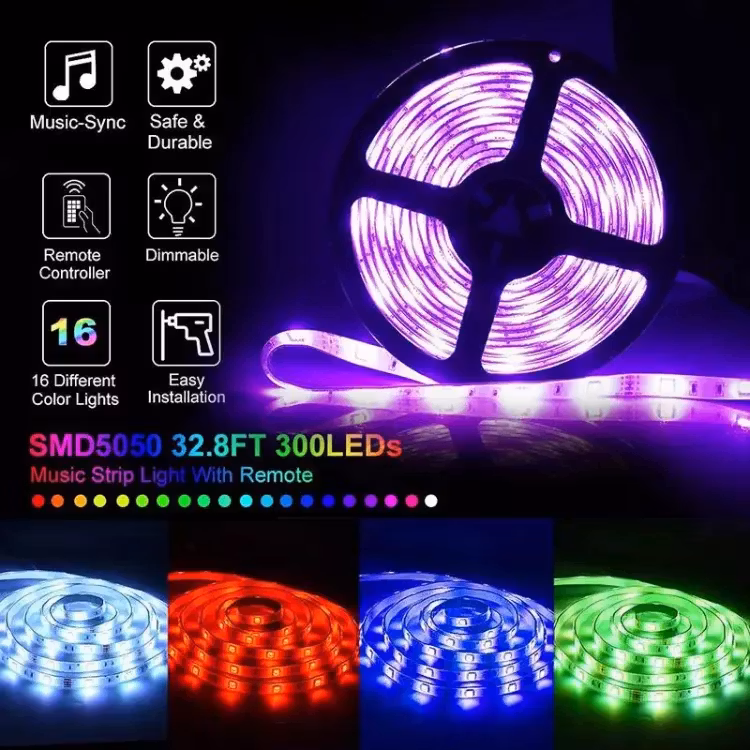 Smart WiFi 5050 SMD RGB Waterproof LED Strip Light Smart Wifi Led Strip Lights with Alexa Google Assistant App