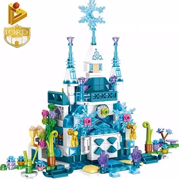 Building Blocks Toys, Princess Castle Toys for Girls, 12 Models Ice-Blue Palace &amp; Snowman Bricks Kit - 554 Pcs