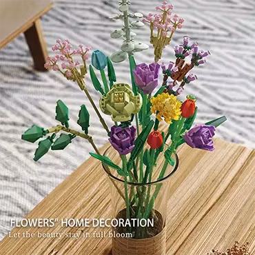 Blommor bukett byggstenar Kit - Leksak Byggkloss 999 st.