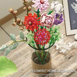 Blommor bukett växter byggstenar Kit 1237 st