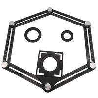 Multi angle measurement ruler, aluminum alloy multifunctional upgrade 6-sided angle ruler
