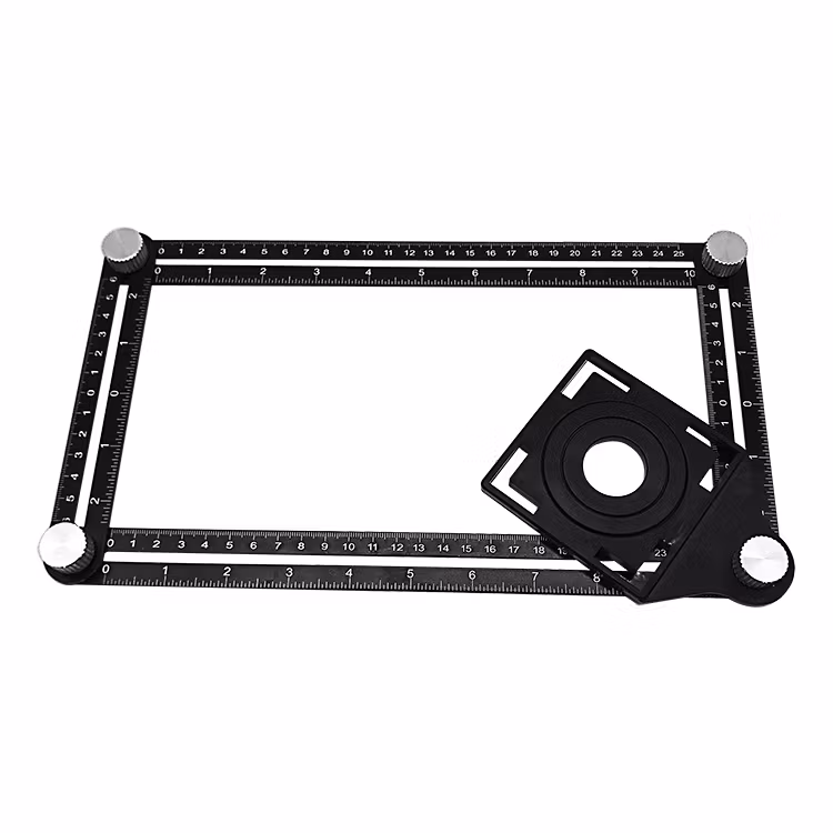 Multi vinkelmätning linjal, aluminiumlegering multifunktionell uppgradering 6-sidiga vinkel linjale