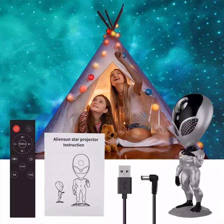 Alien Nattlampa - Galaxy lampor med röstfunktion