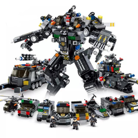 Robot Building Toys - 8 in 1 Brick Armored Vehicle Set Building Blocks Toys - Police Swat