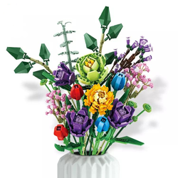 Blommor bukett byggstenar Kit - Leksak Byggkloss 999 st.