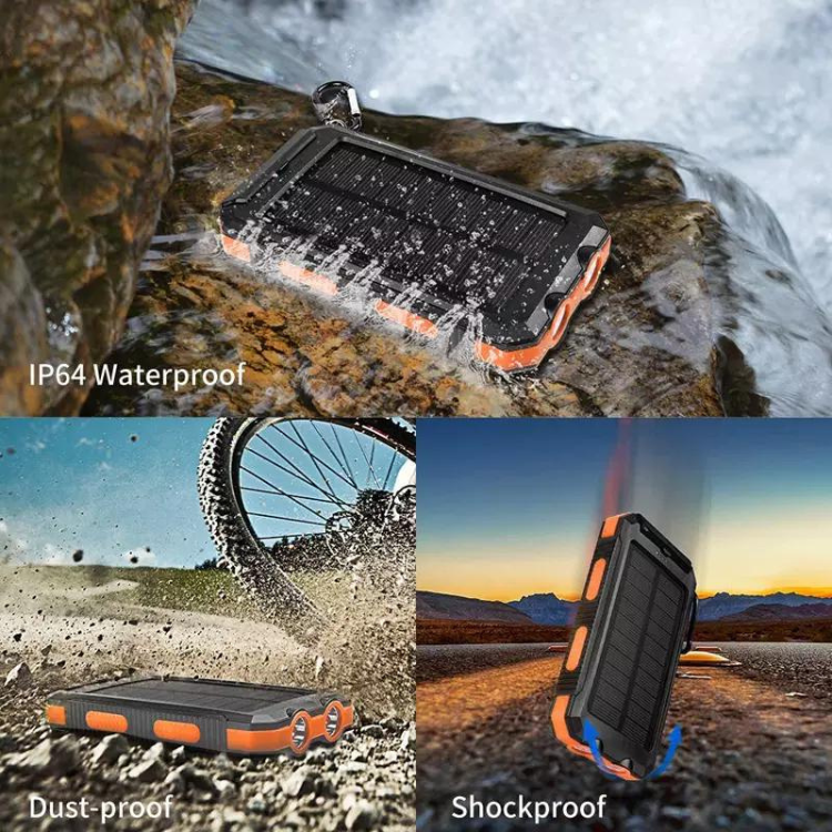 Utomhus mobil laddare, med solceller Powerbank- 20000mAh
