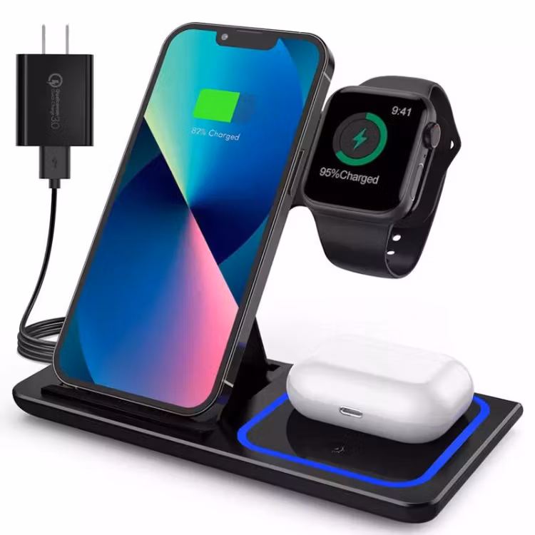Trådlös laddstation 3 i 1 för Apple Iphone, i Watch och Airpod